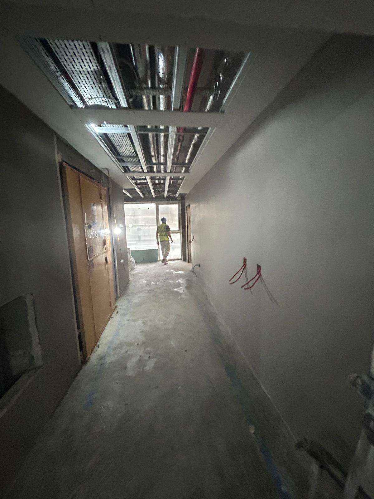 Commercial building internal plastering with plaster skimming by Causani Plastering
