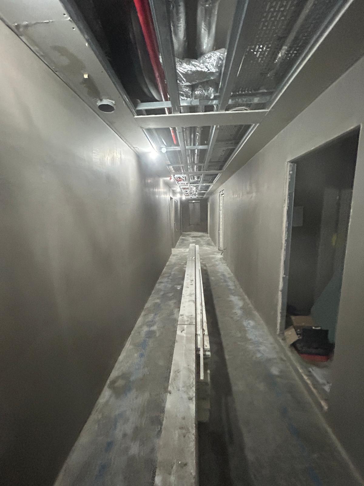 Commercial corridor skimming project — Causani Plastering Ireland